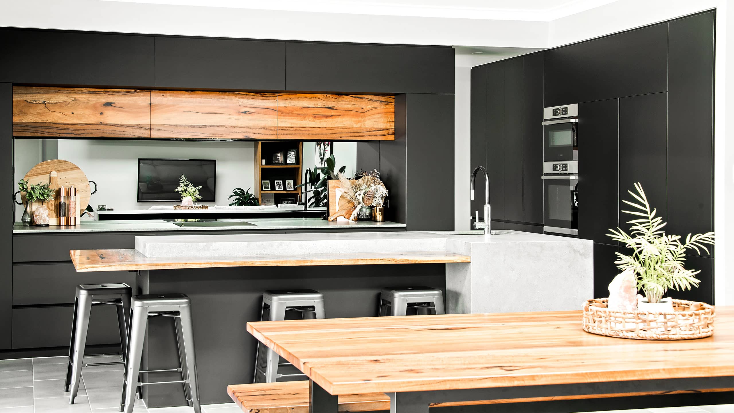 black modern kitchen design