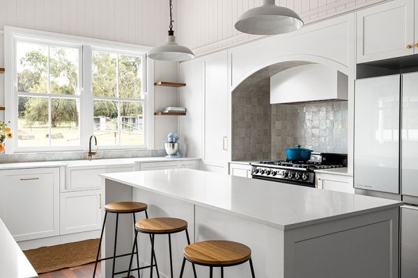 Kitchen with Counter in The Middle and Sink