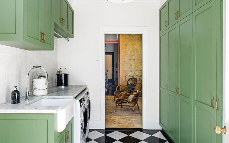 Washroom with Living Room View