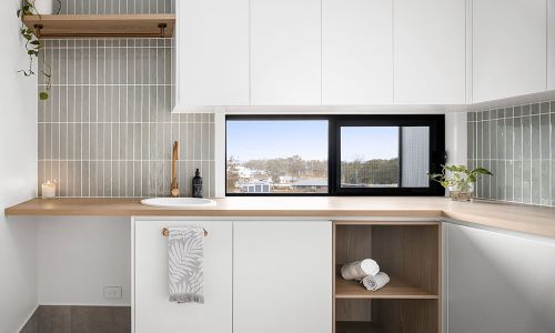 Bathroom Cabinets with Open Windows