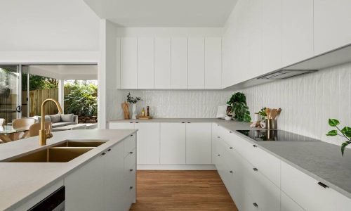 Drummond street white kitchen half view