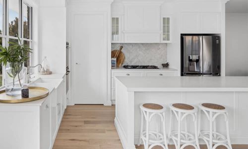 bingara kitchen white finish cabinetry