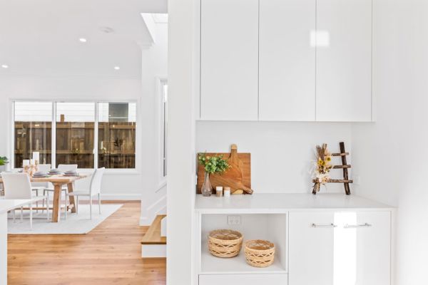 kitchen furniture in white themed cabinets