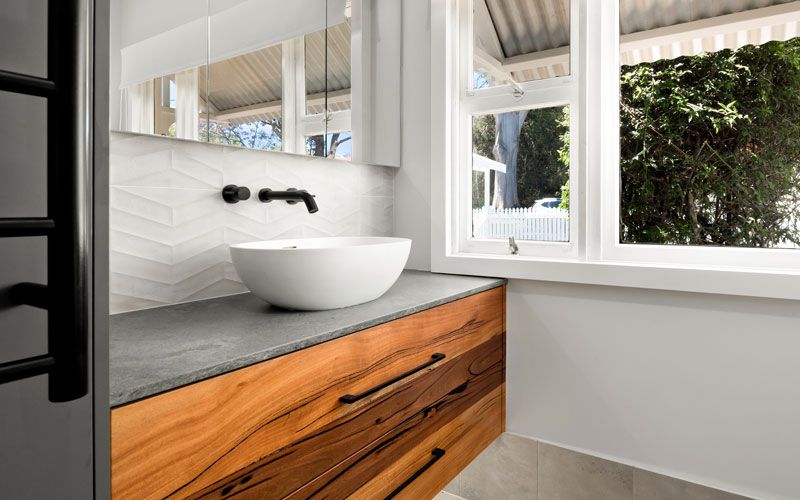 wooden themed bathroom