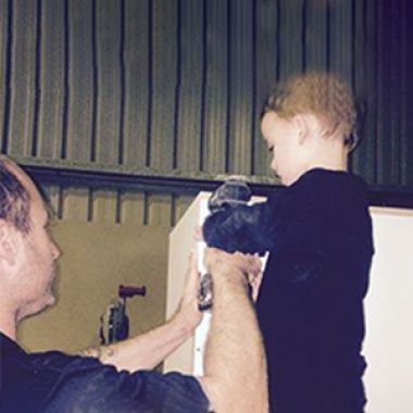 Jason holding a drill