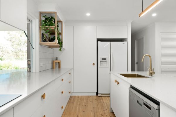white themed kitchen cabinet