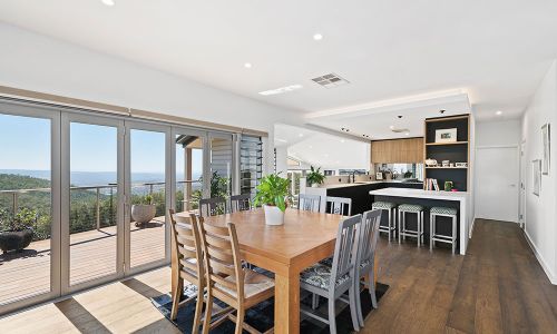 dining table and large window