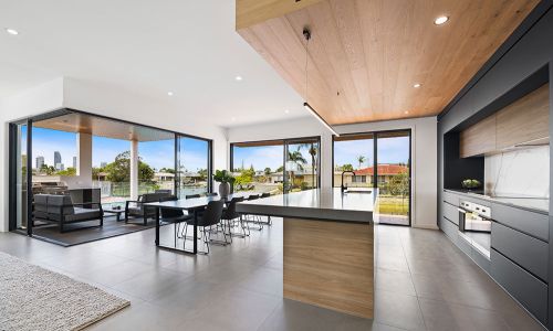 kitchen showing the outside view