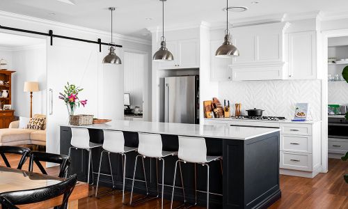 Kitchen with Counter Table