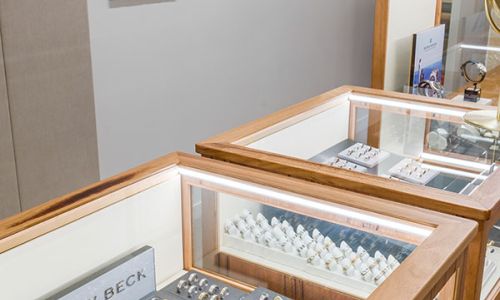 Jewelry Display Glass Table Front