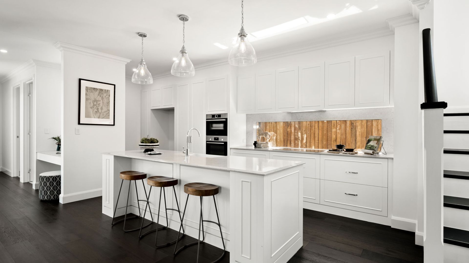 modern black and white kitchen