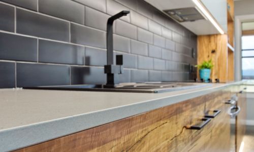 gray modern kitchen sink