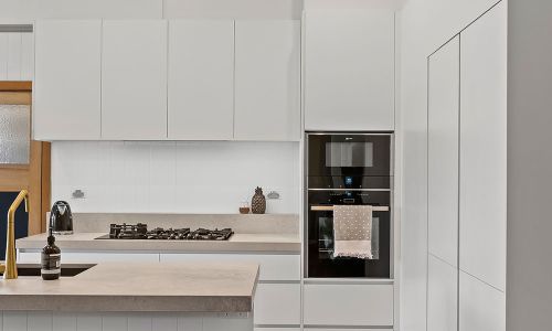 side and main kitchen cabinets
