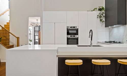 kitchen area and cabinets