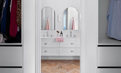 Washroom Sinks with Cabinet View