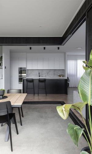 moncrieff kitchen with white and black furnitures