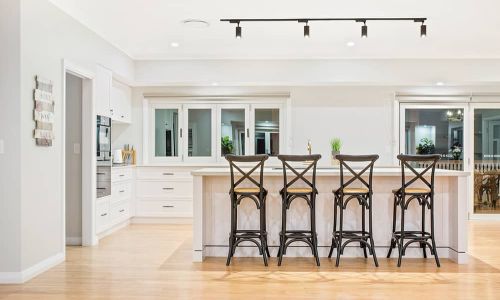 high wooden style chair kitchen view