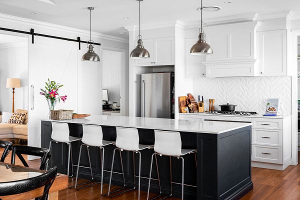 Kitchen with Counter Table