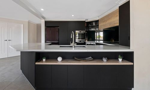 modern style kitchen divider with cabinets