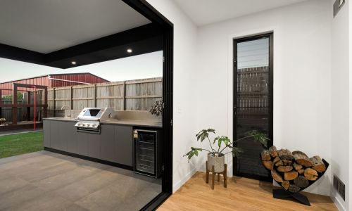 Large door with outside view