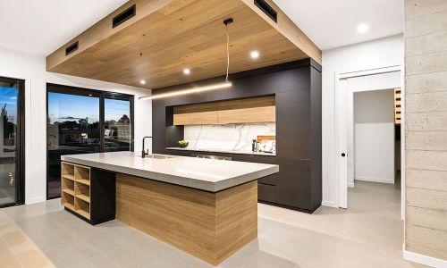 angled view of the kitchen area