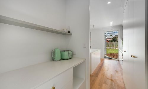 white pantry stationary cabinets