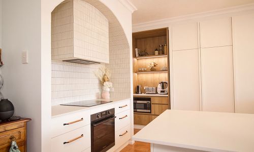 Kitchen Across Dining Counter