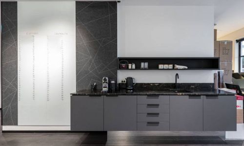 Remax kitchen view in black and grey
