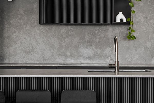 Kitchen Counter Table Overlooking Hanging Cabinet