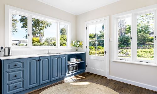 Kitchen with Backyard View