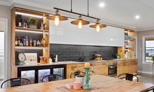 wooden styled kitchen divider organiser