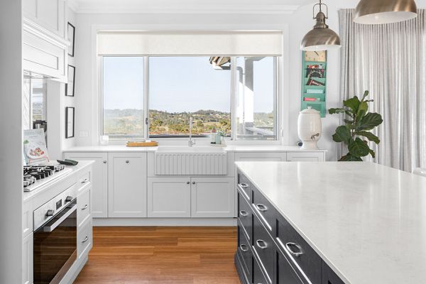 Kitchen Sink with Counter and Burner View 