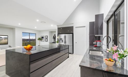 black elegant long kitchen table