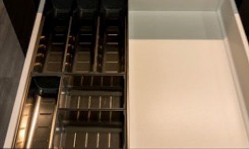 opened utensils storage