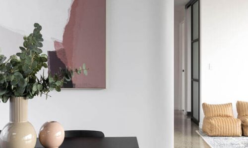 keira black dining table with white round wall
