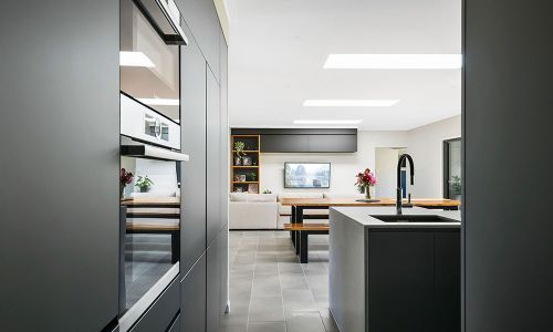 gray kitchen equipment cabinets