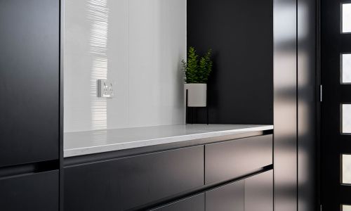 kitchen stationary with a plant