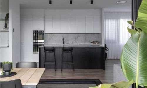 moncrieff kitchen with white and black furnitures