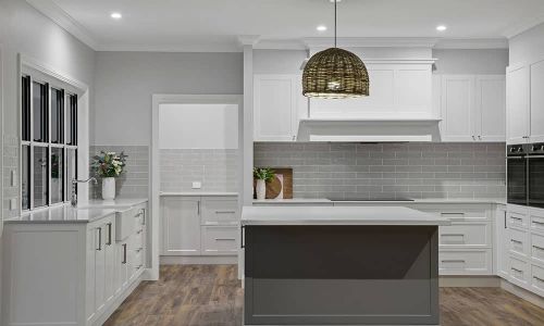 white plain style kitchen