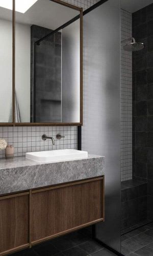 keira bathroom with wooden sink