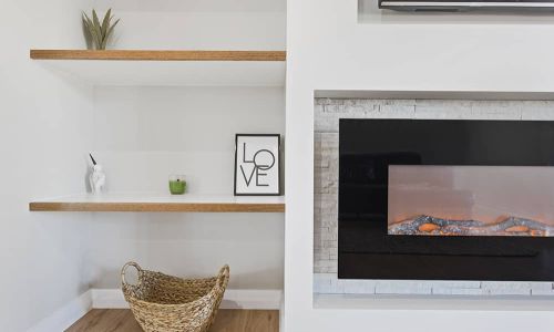 fireplace with dividers