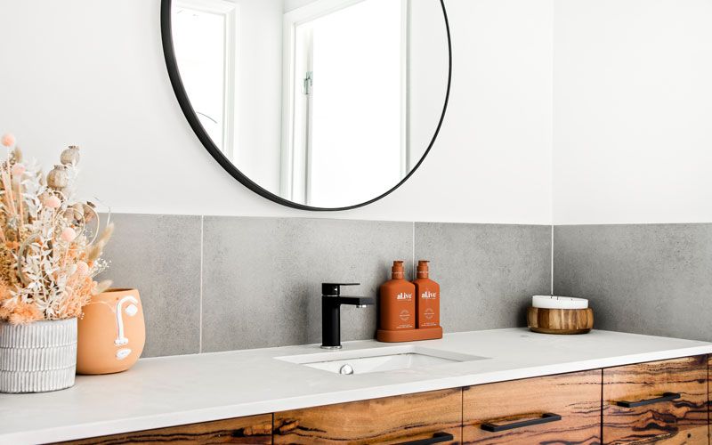 wooden cabinet bathroom