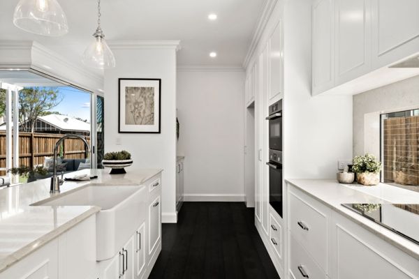 white colored sink design kitchen