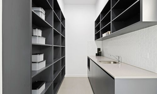 pantry butlers with gray matte cabinet