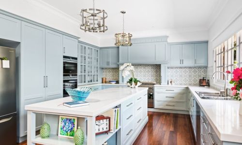 side view of french provincial kitchen