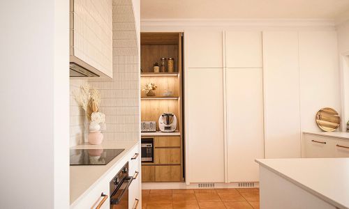 Kitchen in Front of Cabinet