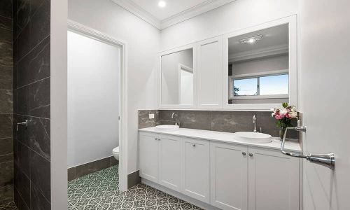 white colored bathroom