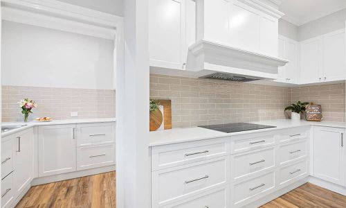 white colored cabinets kitchen and pantry