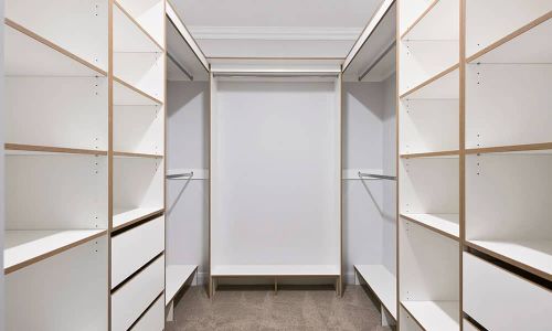 wardrobe area in white