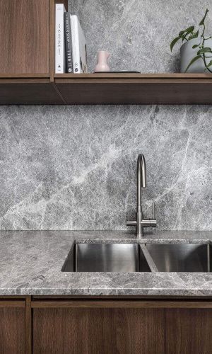 keira kitchen with gray marble sink